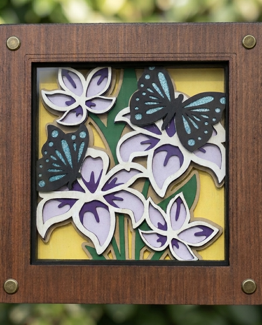 The Enchanted Garden | Solar-Powered 3D Layered Shadow Box