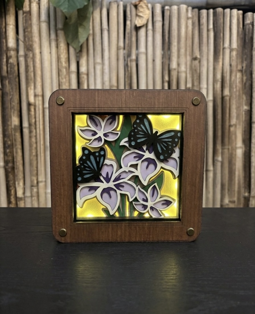 The Enchanted Garden | Solar-Powered 3D Layered Shadow Box
