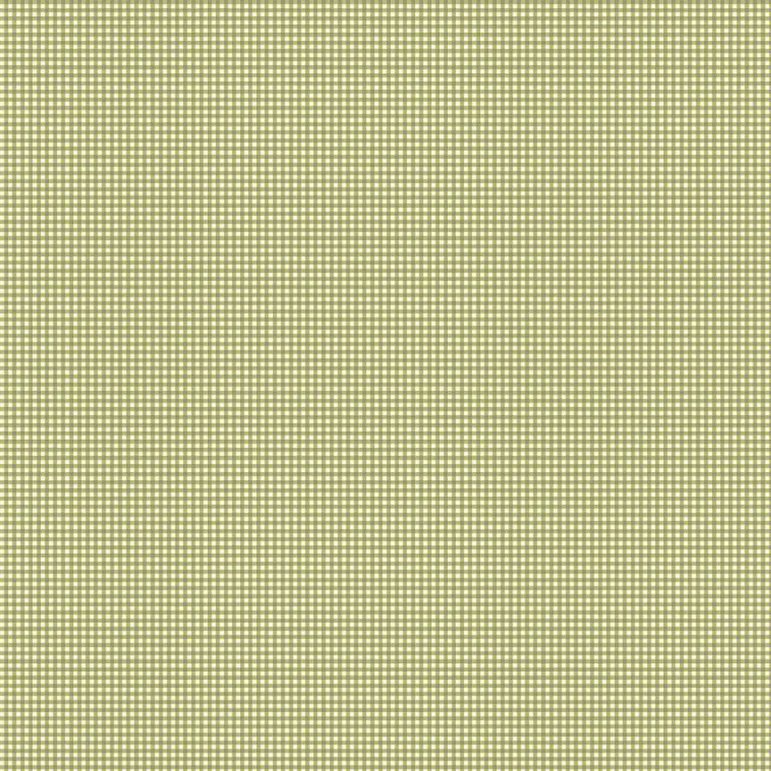 Green Gingham Petit Fleur Fabric by Makower UK