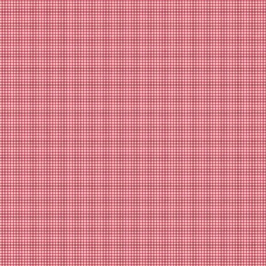 Green Gingham Petit Fleur Fabric by Makower UK