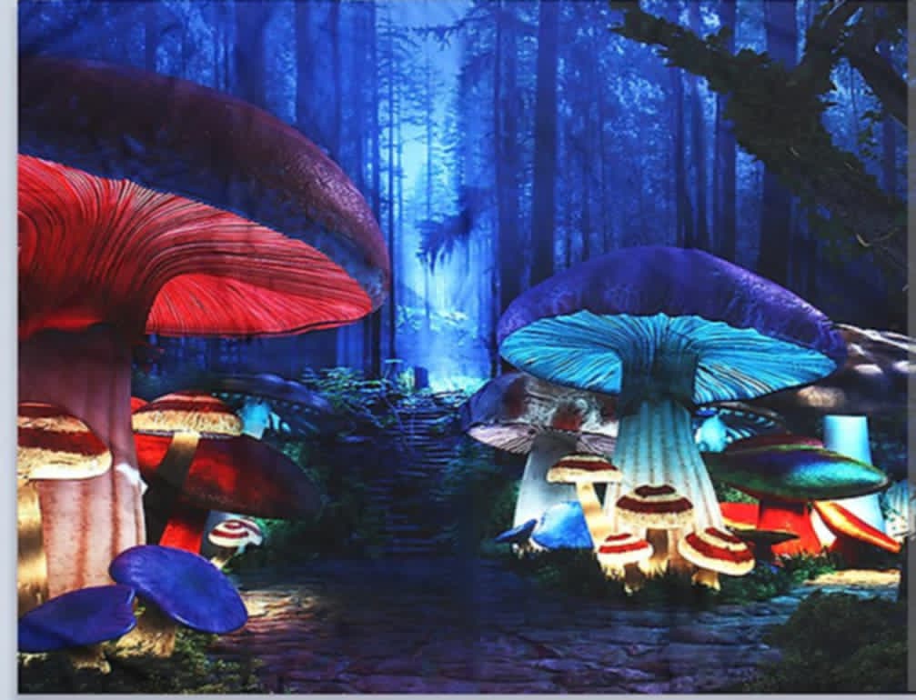 Fantasy Mushroom Forest Tapestry