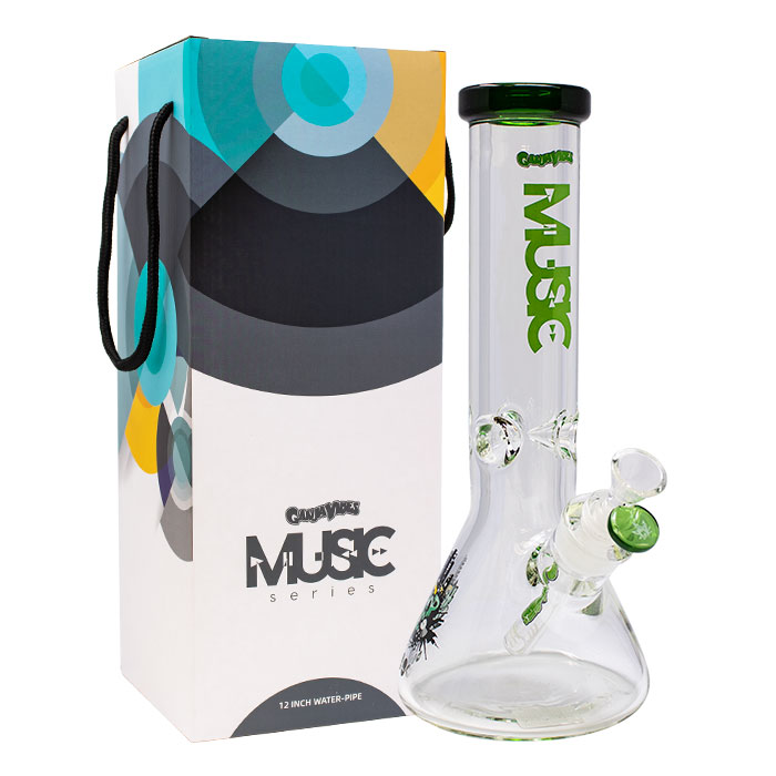 Ganjavibes Green Hip-Hop Music 12 Inches Music Series Glass Bong