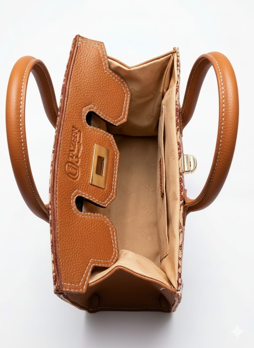 The Mocha Noor Heritage – Handmade Structured Handbag