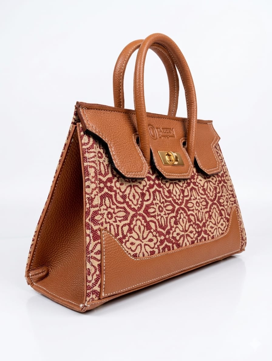 The Mocha Noor Heritage – Handmade Structured Handbag