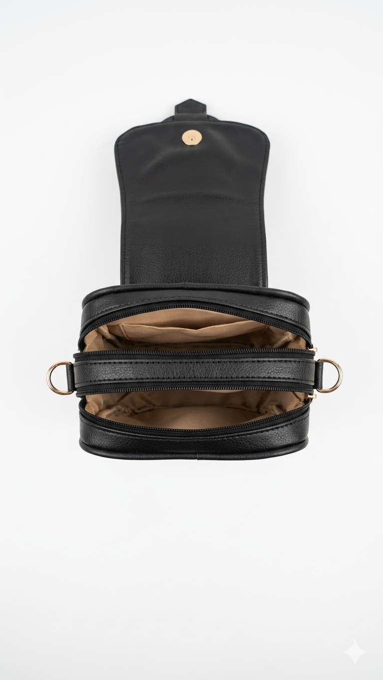 The Black Fold – Premium Compact Crossbody Bag