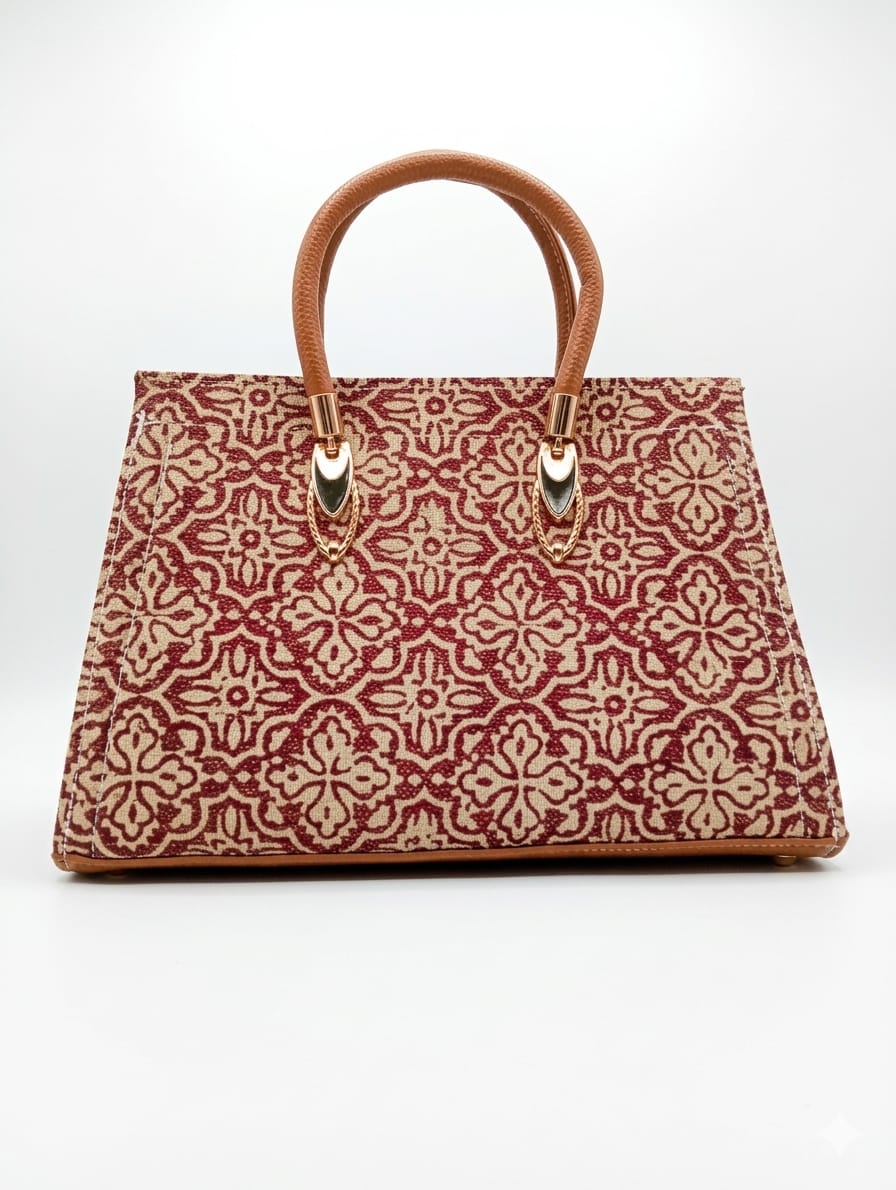 The Mocha Noor Heritage – Handmade Structured Handbag