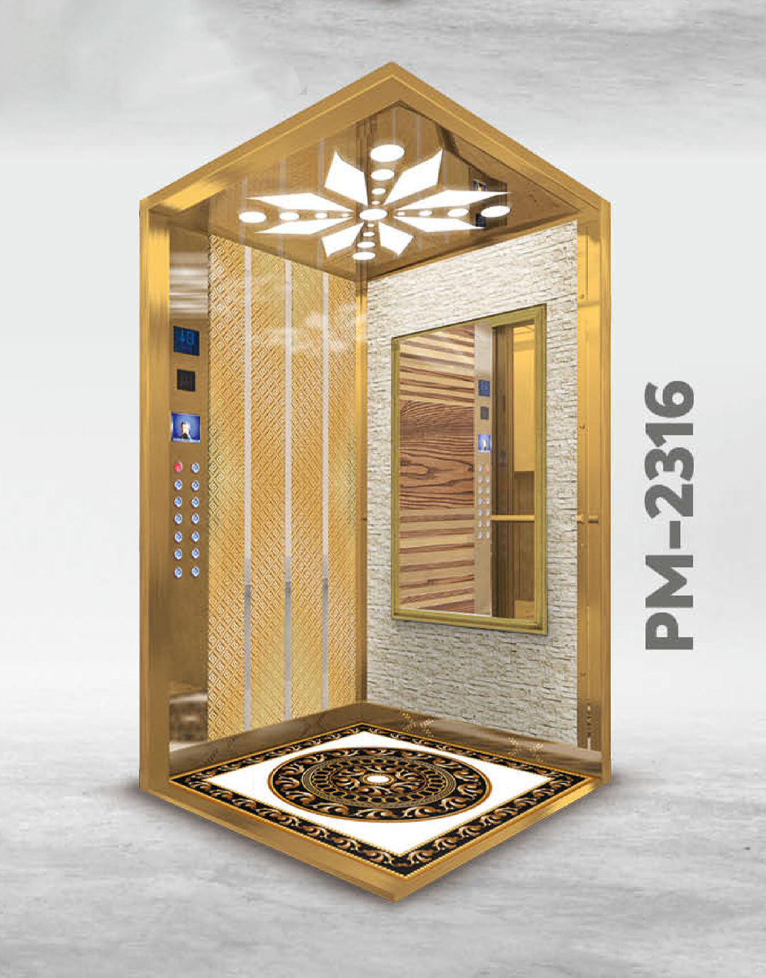 PM-2316 Lüks Asansör Kabini