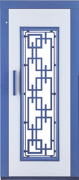 PK 122 Modern Mavi Asansör Kapısıı