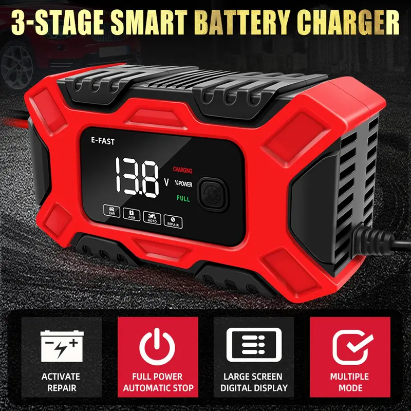 12V 6A Smart & Automatic Car Battery Trickle Charger