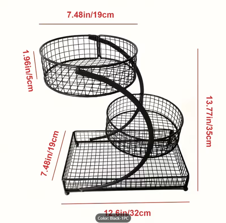 3-Tier Multifunctional Metal Countertop Cosmetic Organizer
