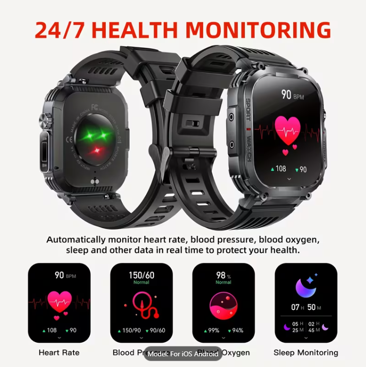 Men 24/7 Health Stylish Sport Smartwatch