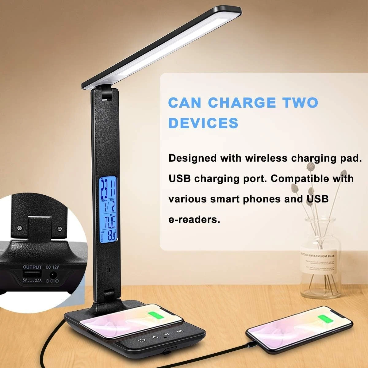 LED Desk Lamp With Wireless Charger