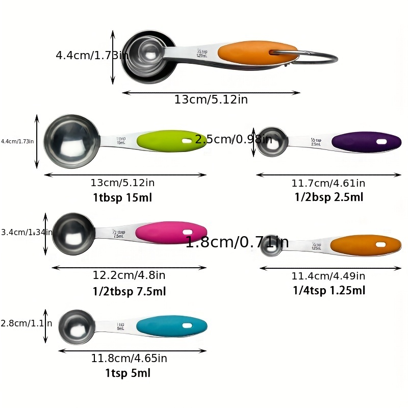 10pcs, Stainless Steel Measuring Spoon And Cup Set