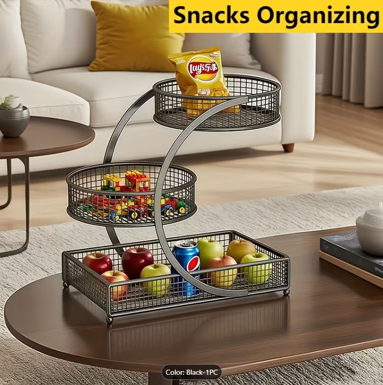 3-Tier Multifunctional Metal Countertop Cosmetic Organizer