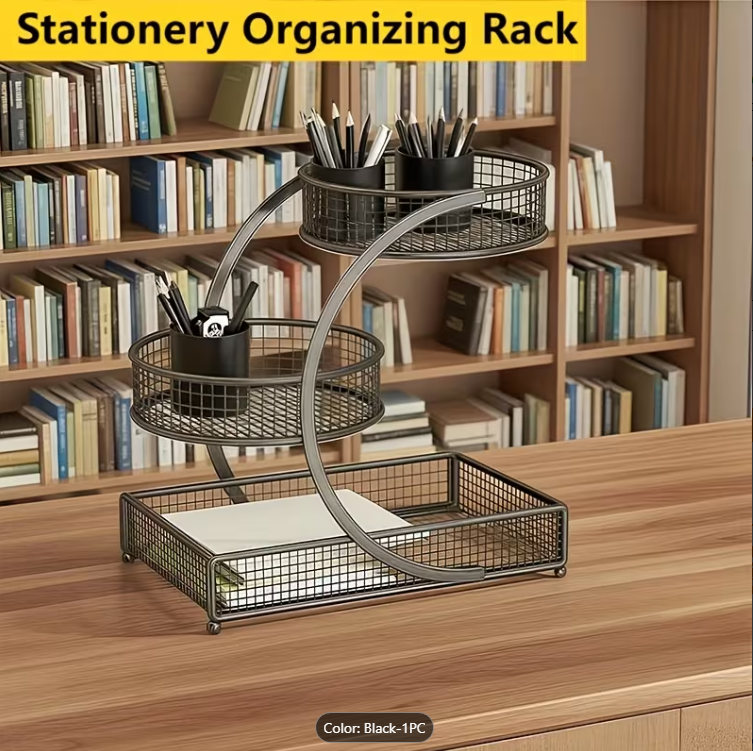 3-Tier Multifunctional Metal Countertop Cosmetic Organizer