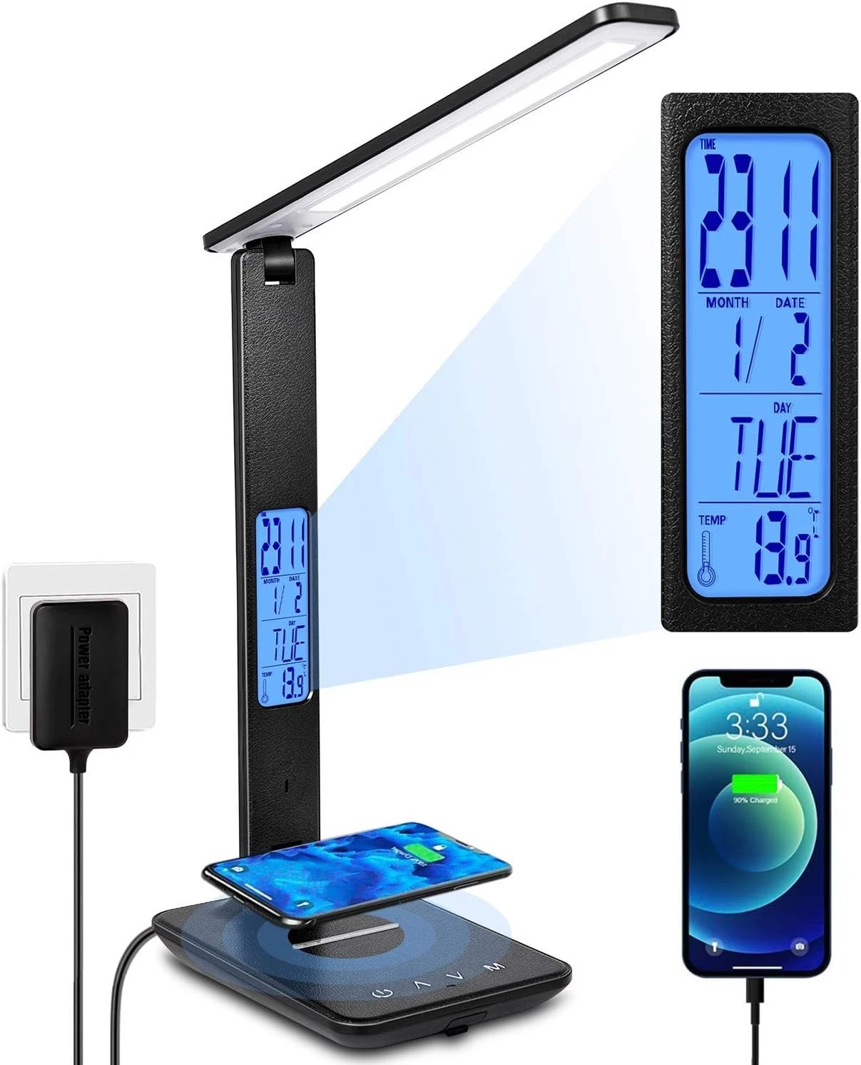 LED Desk Lamp With Wireless Charger