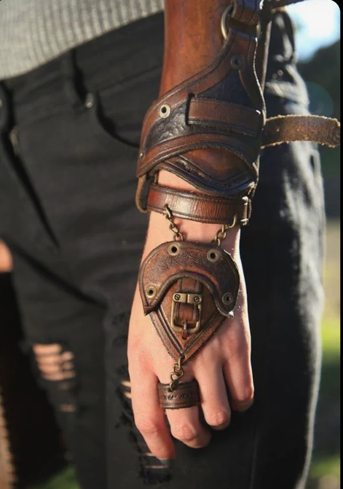 Steampunk Leather Arm Bracer