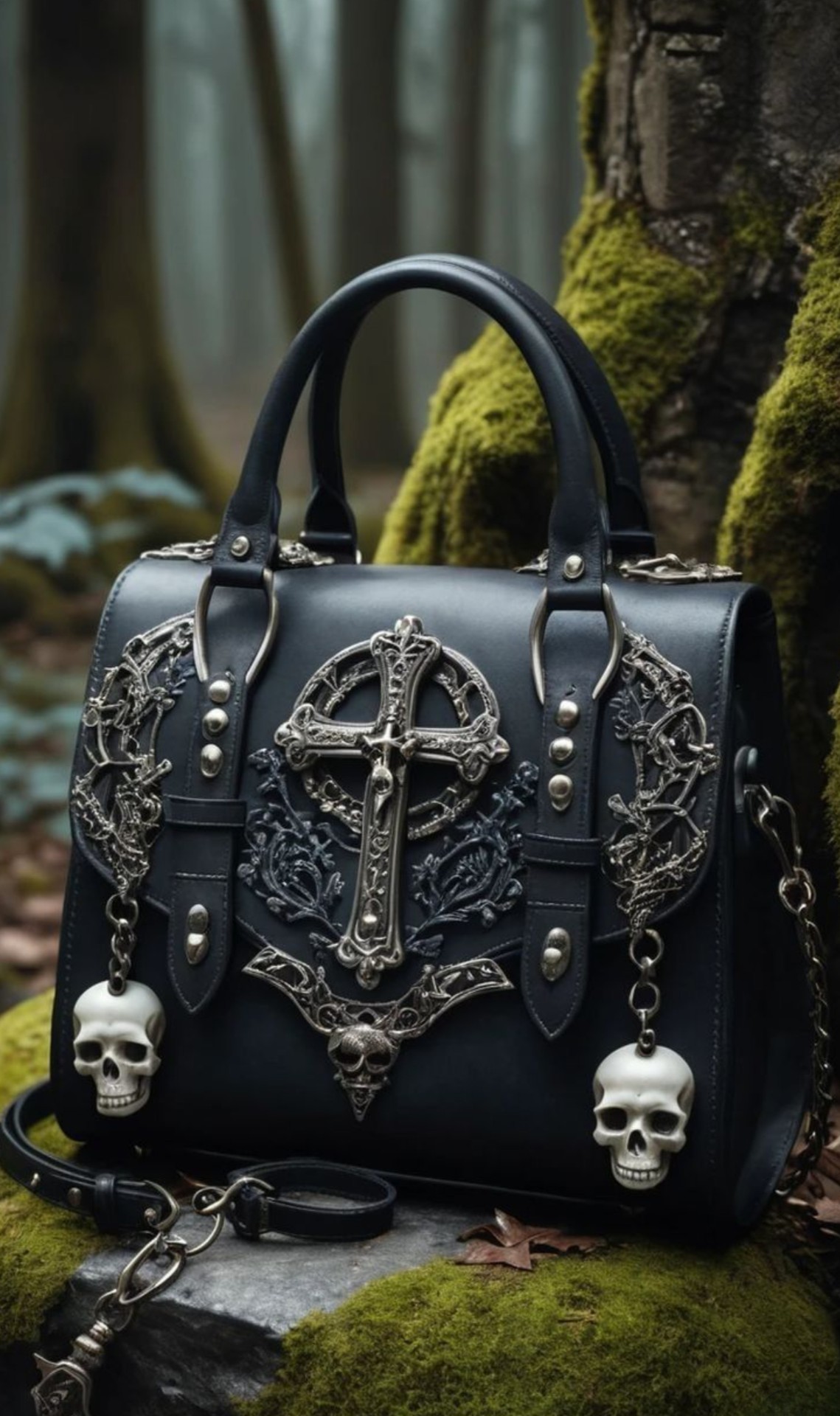 Gothic Skull Cross Handbag