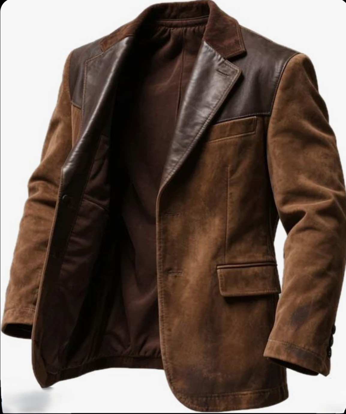 Men's Brown Suede Leather Blazer