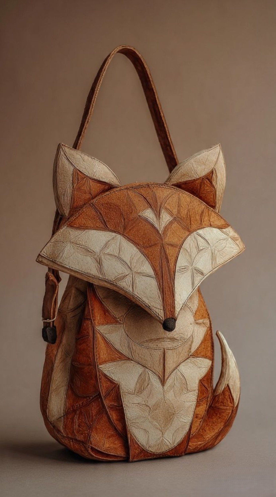 Fox Shaped Leather Backpack