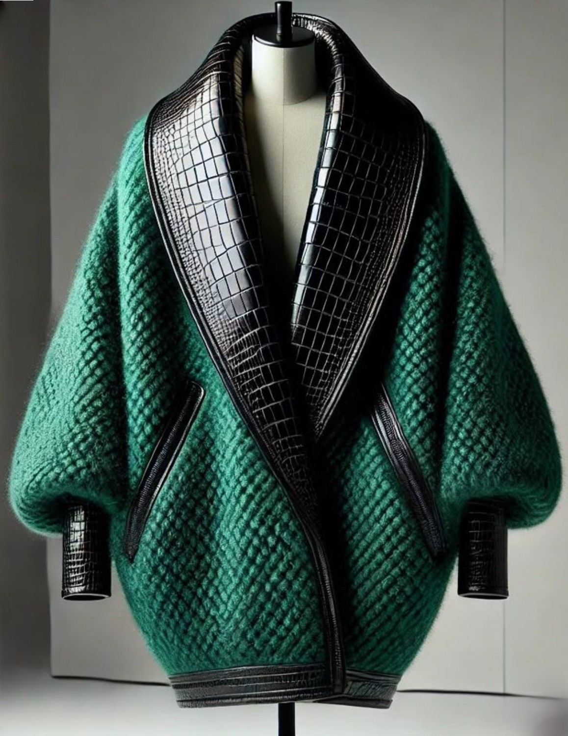 Emerald Luxe Shawl Coat