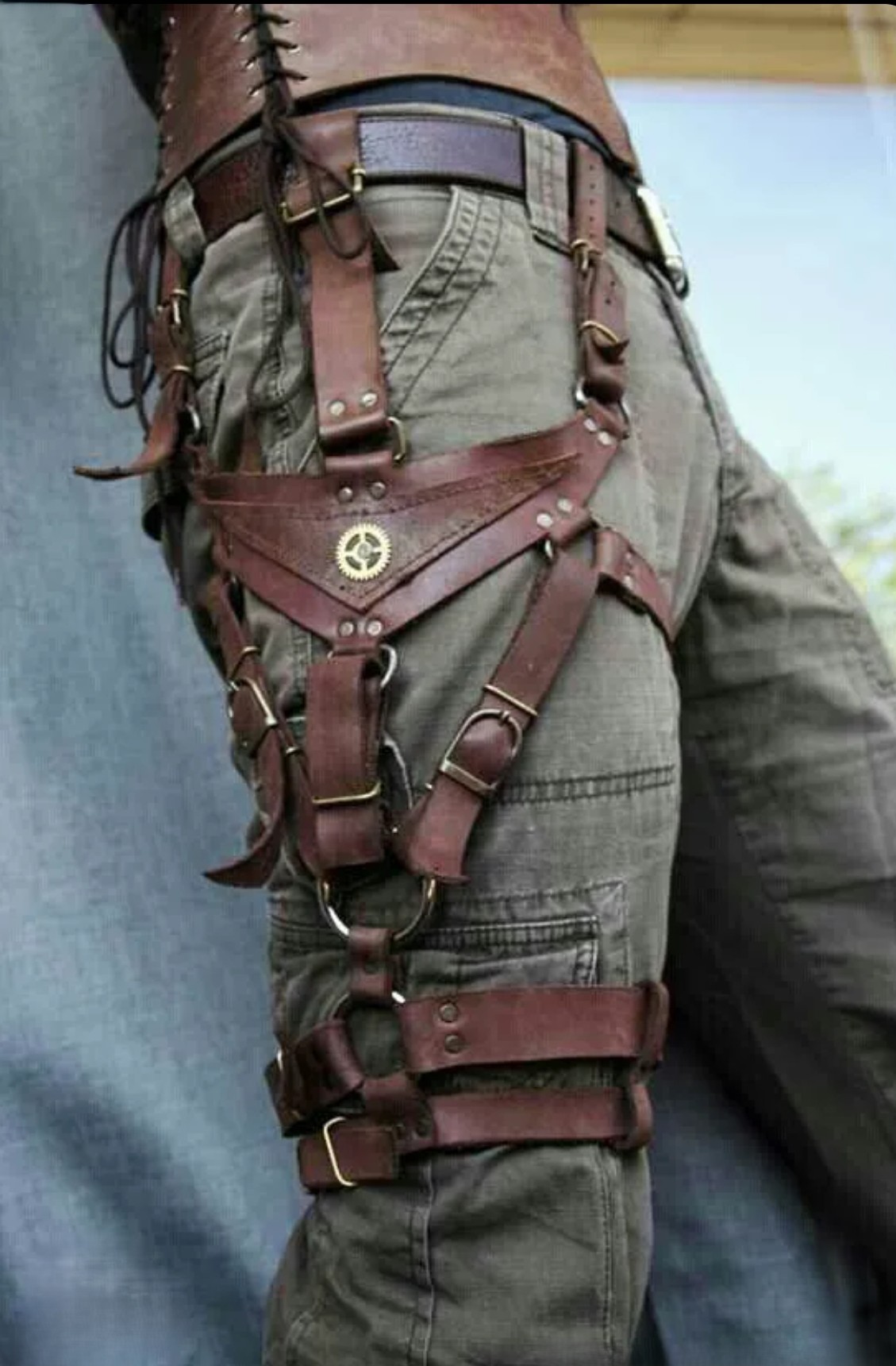 Steampunk Leather Leg Harness