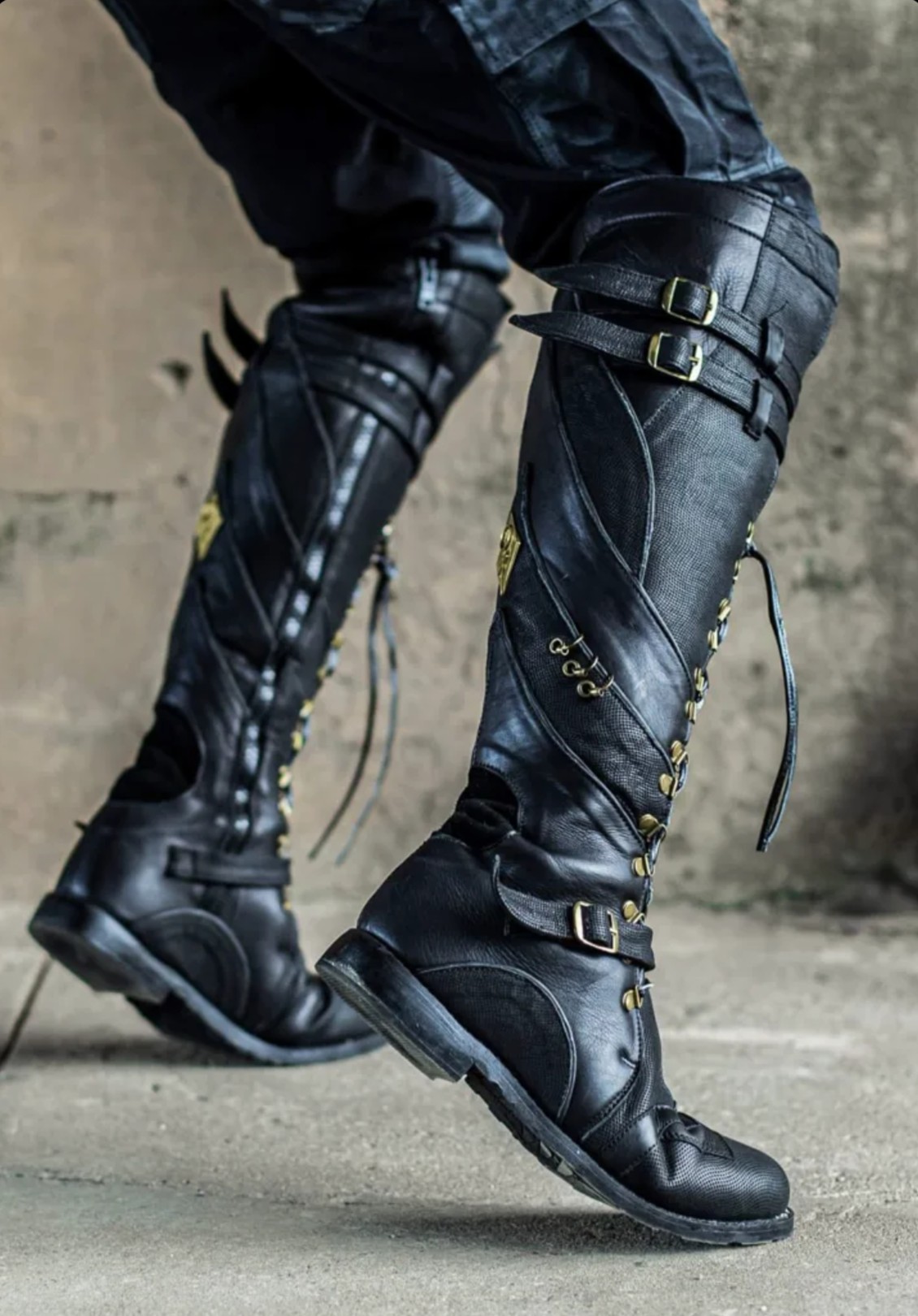 Gothic Punk Knee-High Boots