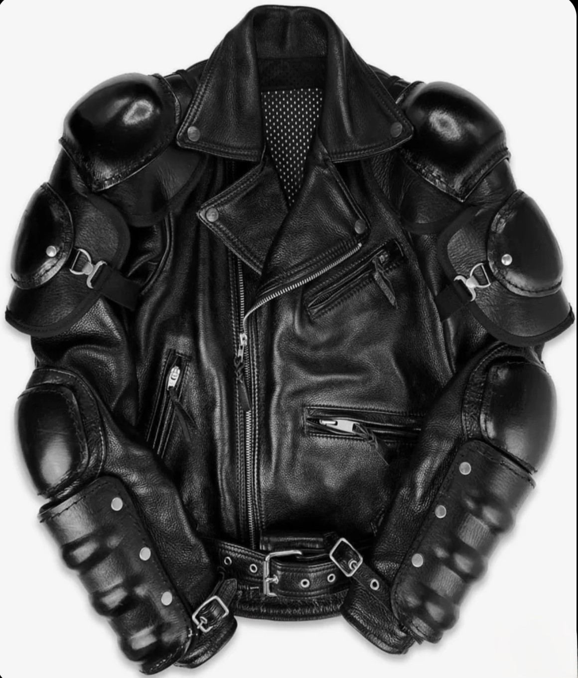 Armored Leather Biker Jacket