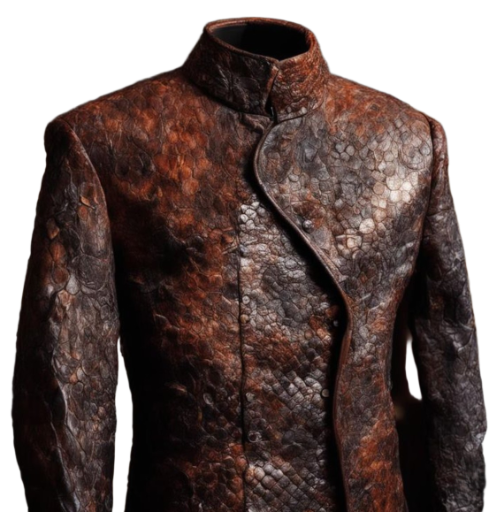 Vintage Leather Dragon-Pattern Jacket