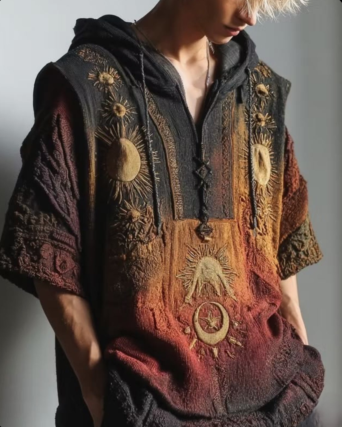 Boho Sun & Moon Hooded T-Shirt