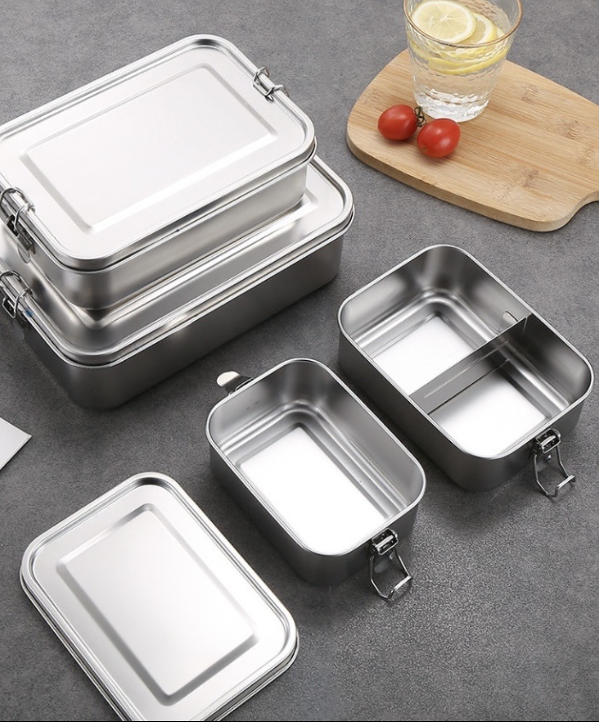 Customisable Stainless Steel Lunch Box With Dividers