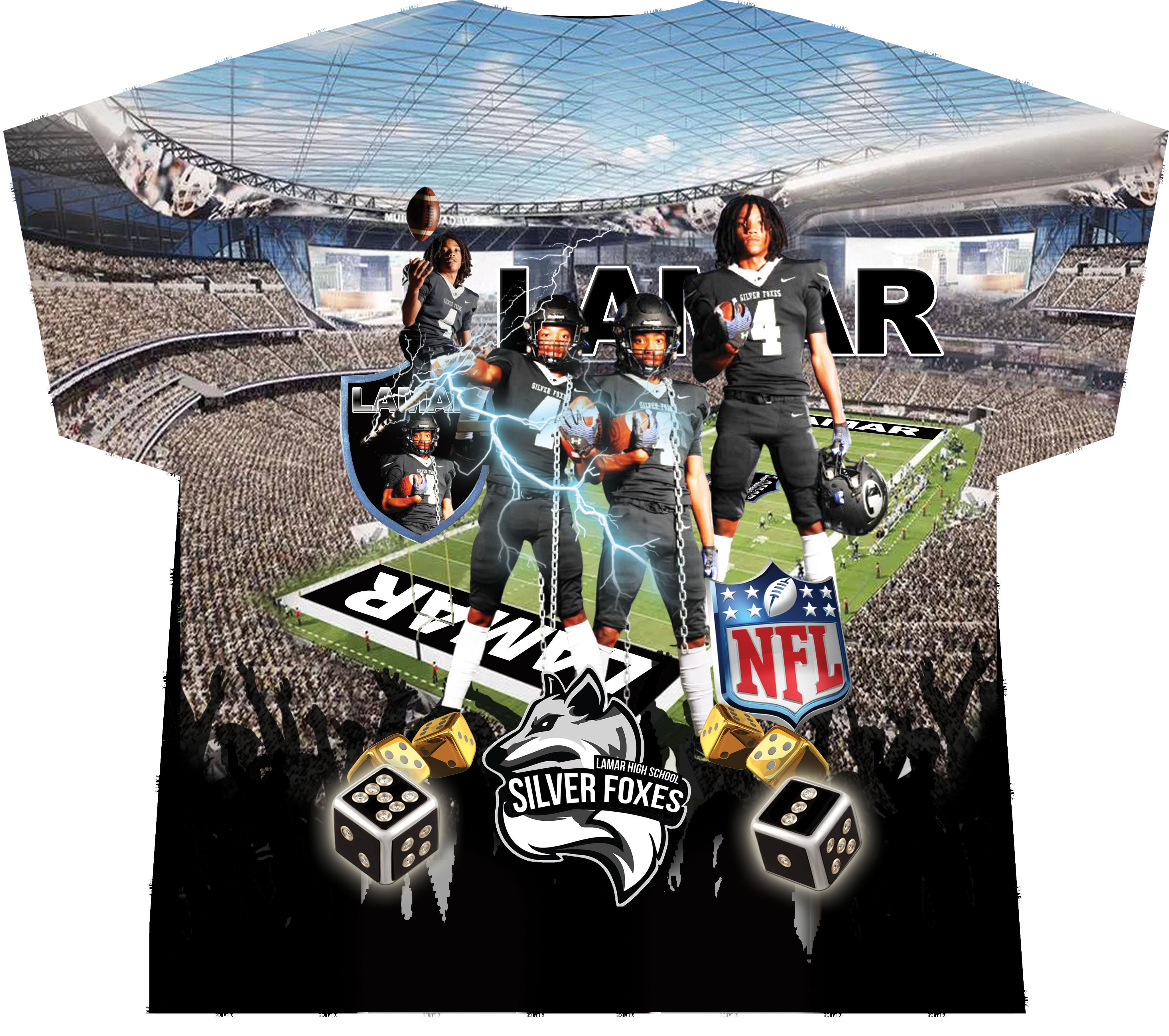 Lamar Silver Foxes Football T-Shirt