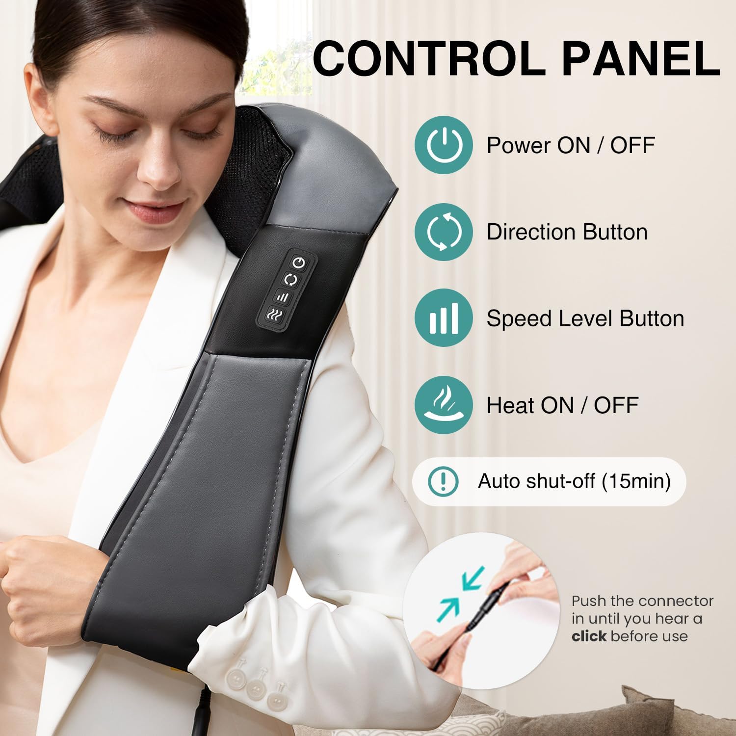 Nekteck Shiatsu Neck Massager with Heat for Pain Relief - HSA/FSA Eligible