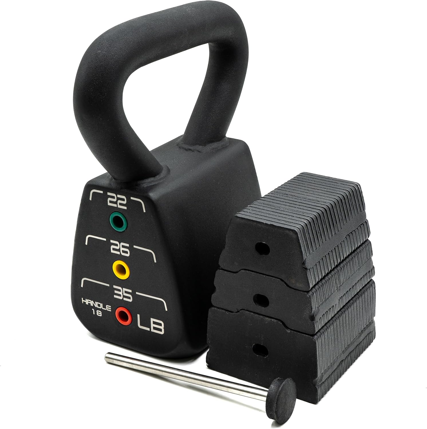 PowerBlock Adjustable Kettlebell 18–35 lb – Space-Saving Home Gym Strength Trainer 💪