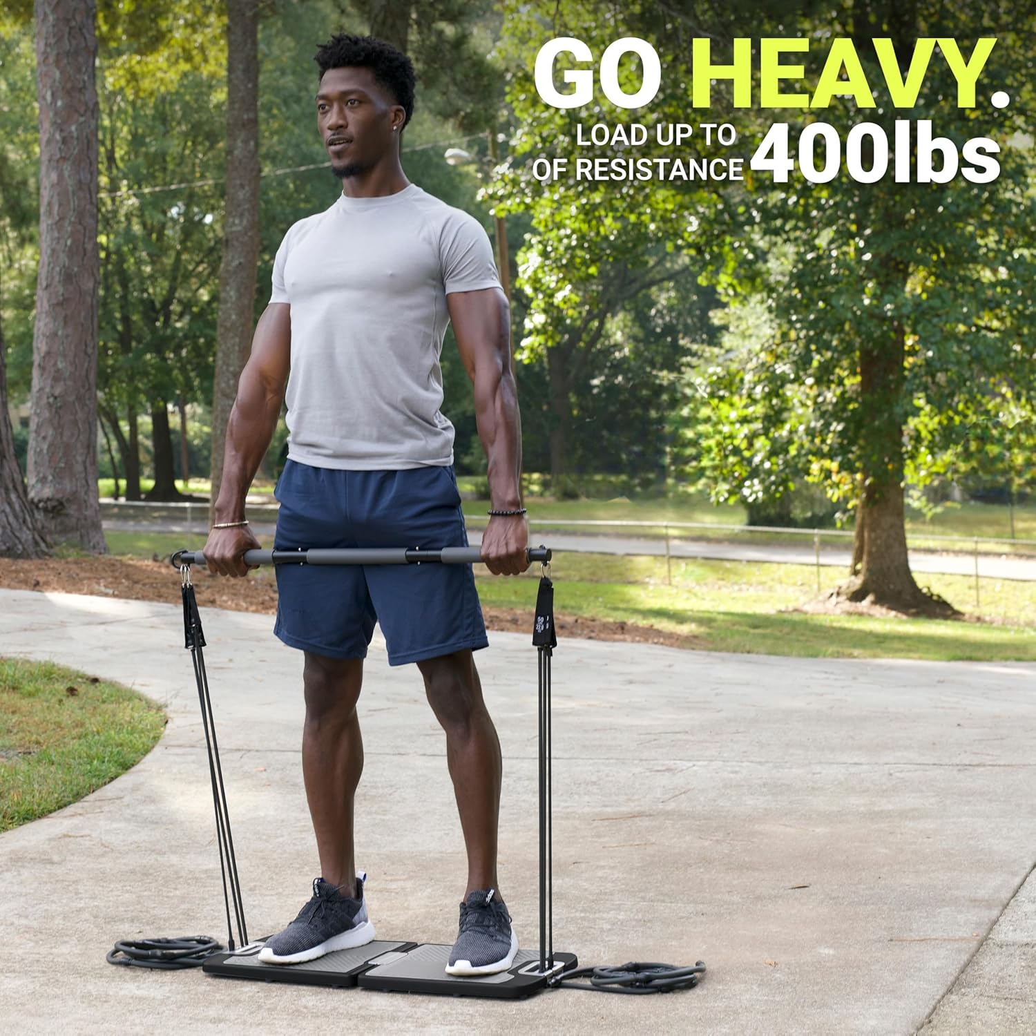 Portable Home Gym System with Resistance Bands (Up to 320 lbs) | Full Body Workout Anywhere 💪