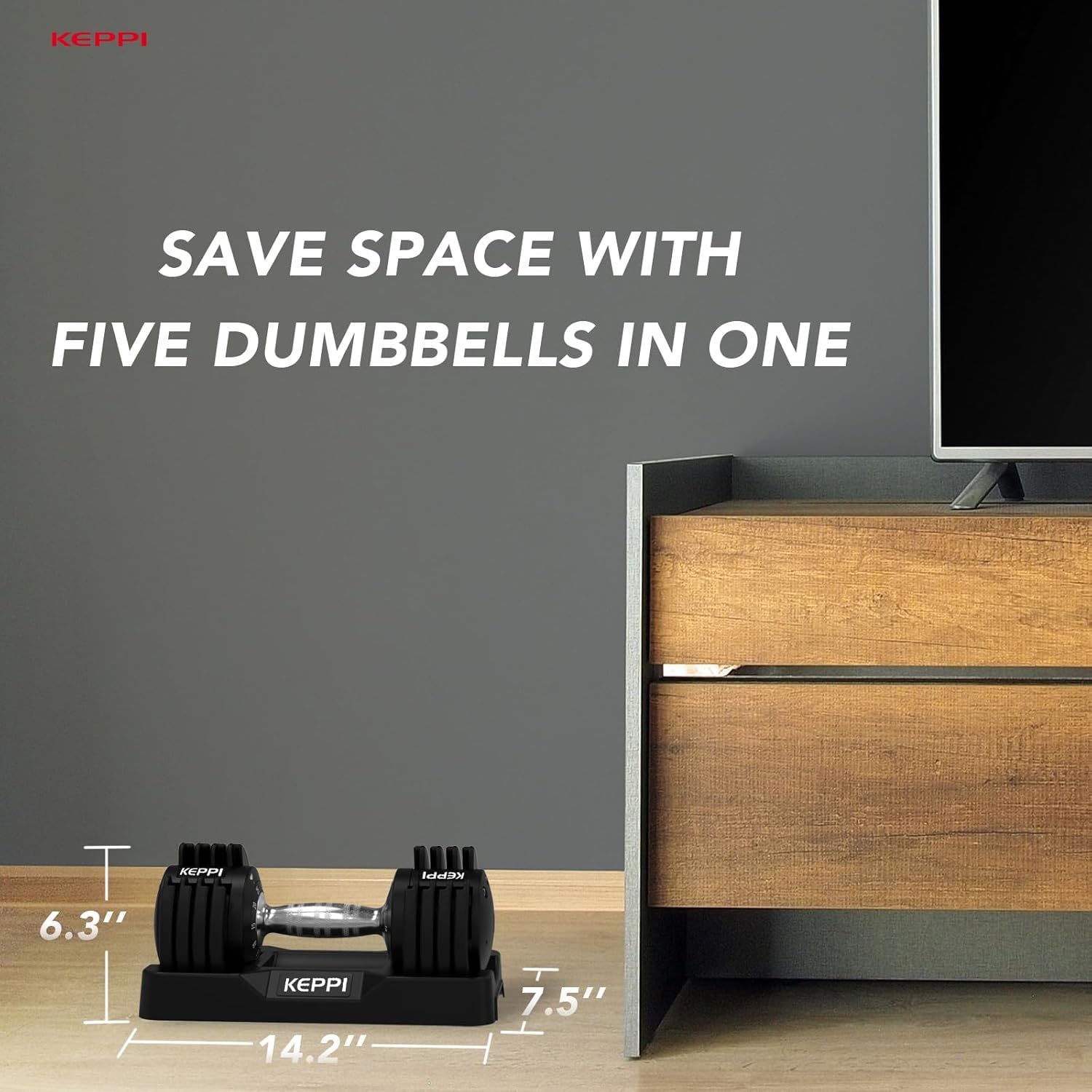 Adjustable Dumbbells Set (5–25 lb) – Space-Saving Home Gym Strength Training 💪