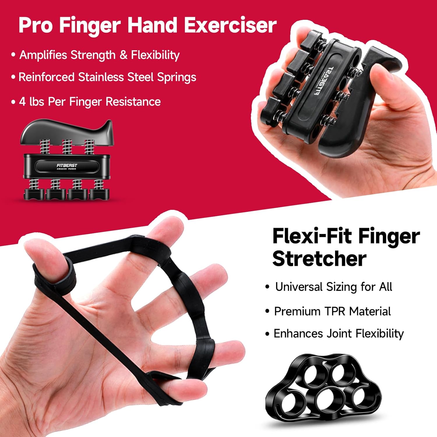 Bulk Grip Strength Trainer Kit 💪 Adjustable Forearm & Hand Strengthener (5-Pack)