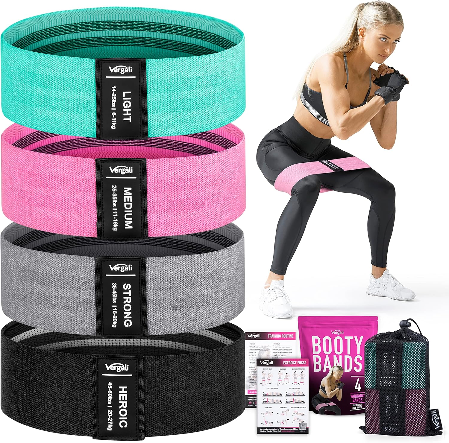 Non-Slip Fabric Resistance Bands Set – Booty & Leg Workout Bands for Home Gym 💪