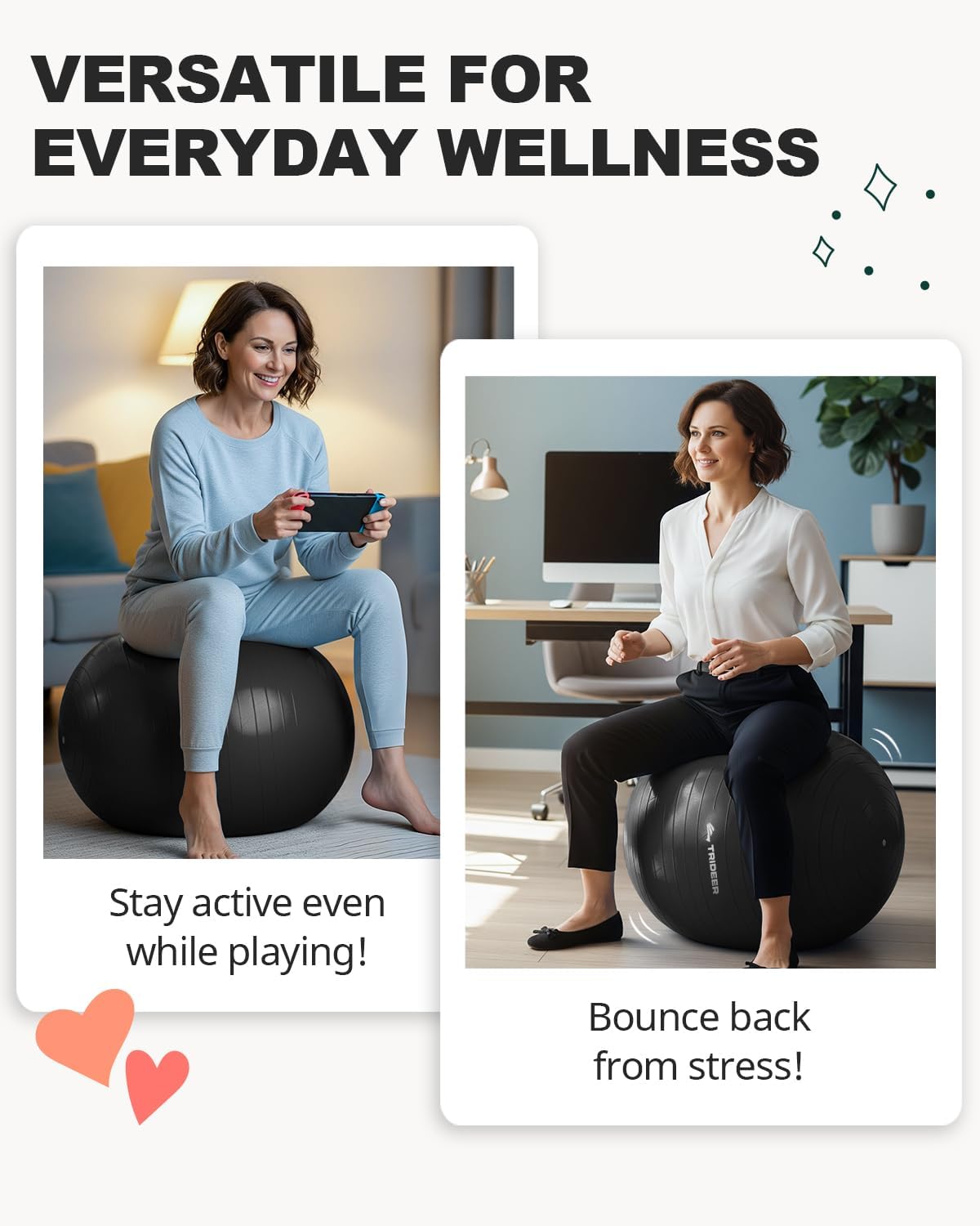 Anti-Burst Exercise Yoga Ball for Core Workouts, Balance & Home Gym Stability 🧘‍♂️💪