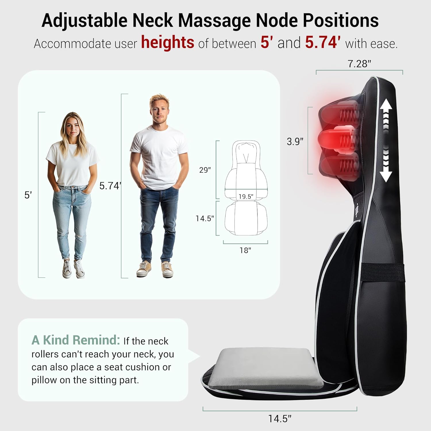 Mynt Shiatsu Neck and Back Massager for Chair - HSA/FSA Eligible 