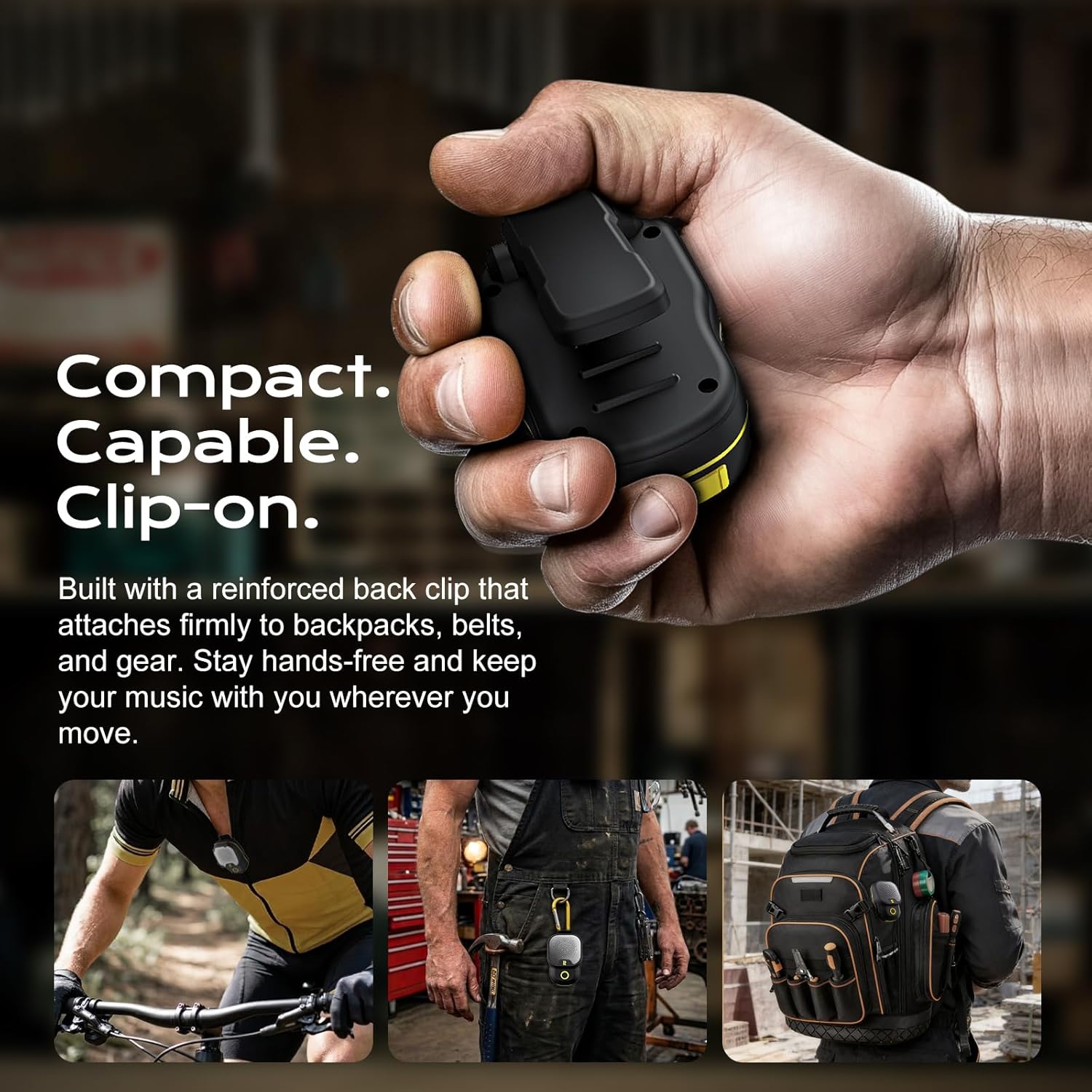 Clip-On Wearable Bluetooth Speaker for Workouts & Outdoors | 30H Battery, Waterproof 🎧