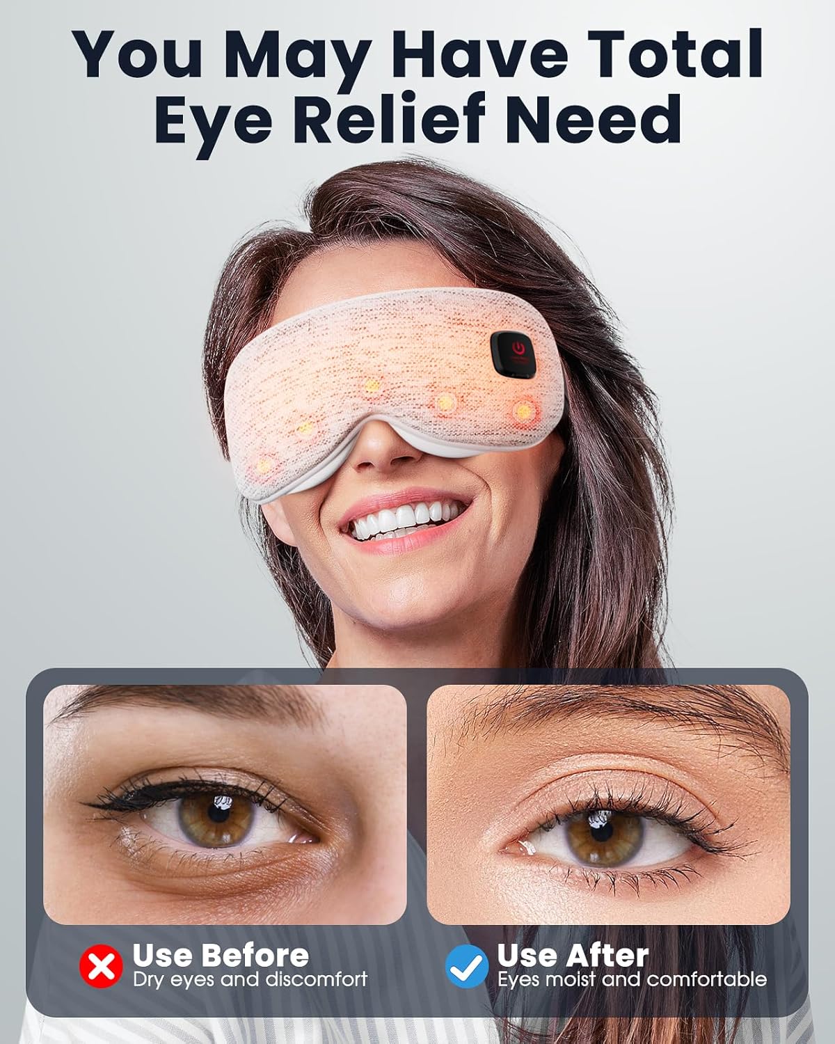 Azang Heated Eye Mask for Dry Eyes & Better Sleep 😴🔥 - HSA/FSA Eligible 