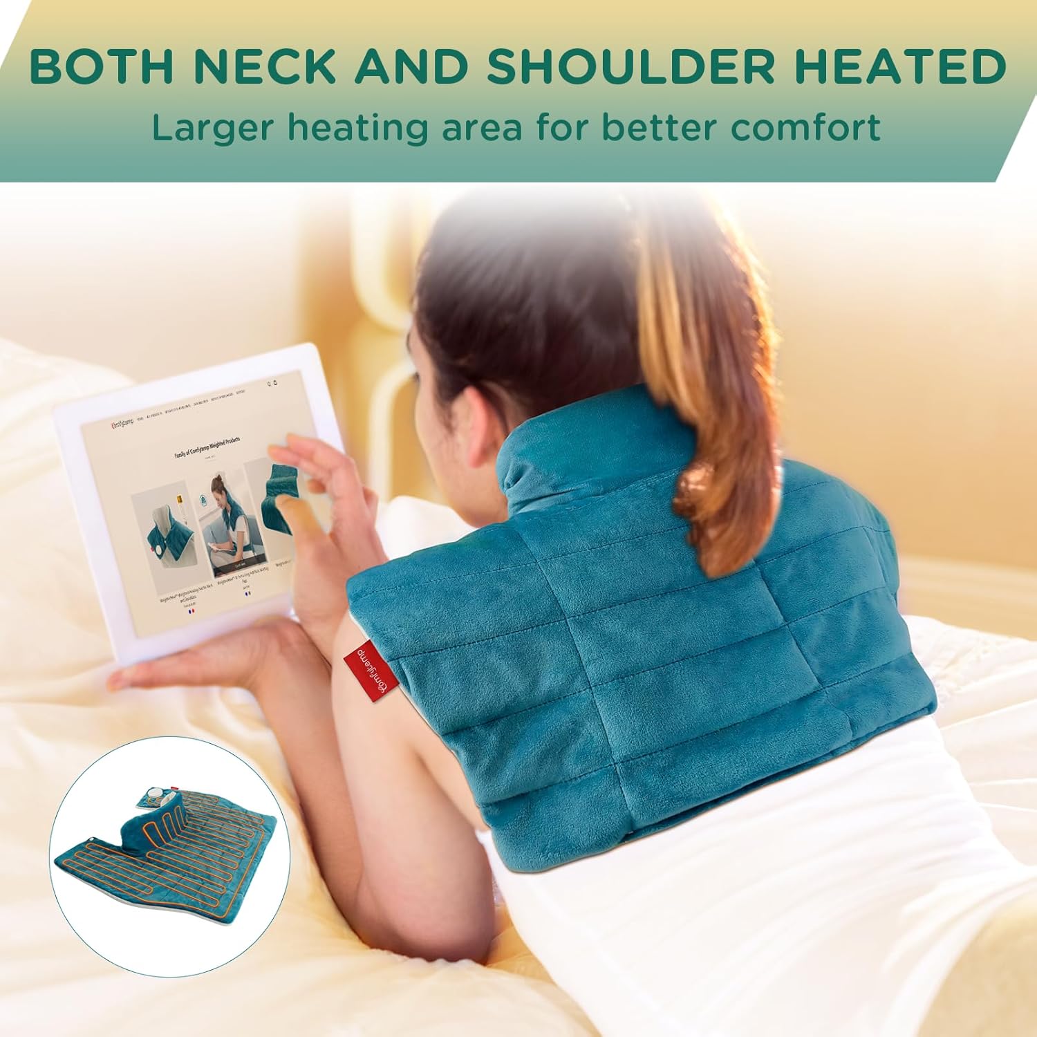 Comfytemp Weighted Heated Neck & Shoulder Pad 🌡️💆‍♂️ Pain Relief - HSA/FSA Eligible 