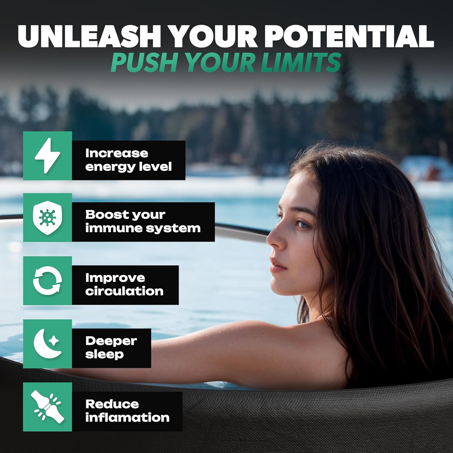 XL Cold Plunge Ice Bath Tub for Athletes ❄️ Portable Recovery Ice Bath with Cover