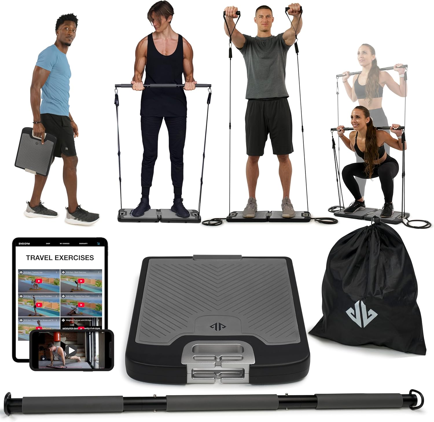 Portable Home Gym System with Resistance Bands (Up to 320 lbs) | Full Body Workout Anywhere 💪