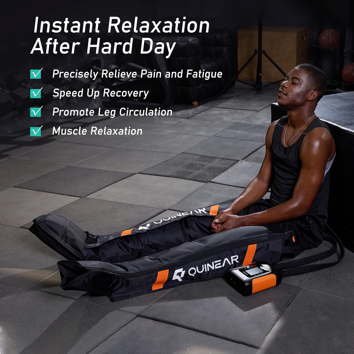 QUINEAR Professional Leg Recovery System, Cordless Air Compression Boots - HSA/FSA Eligible