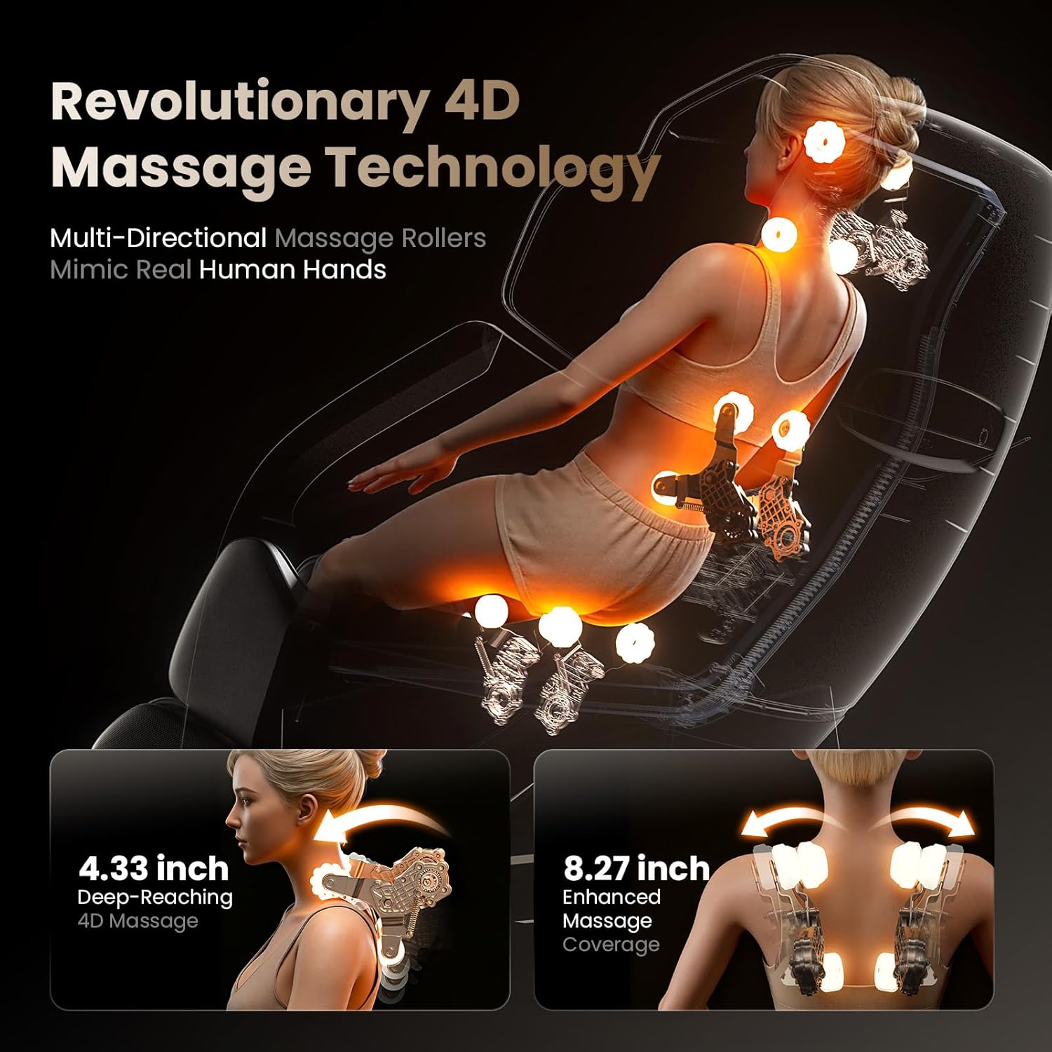 BOB AND BRAD iMaster Pro 4D Full Body Massage Chair, Co-Developed with Physical Therapists, 166° Zero Gravity SL-Track Recliner, Voice Control, Heat, Deep Tissue & Auto-Extend Calf for Tall Users