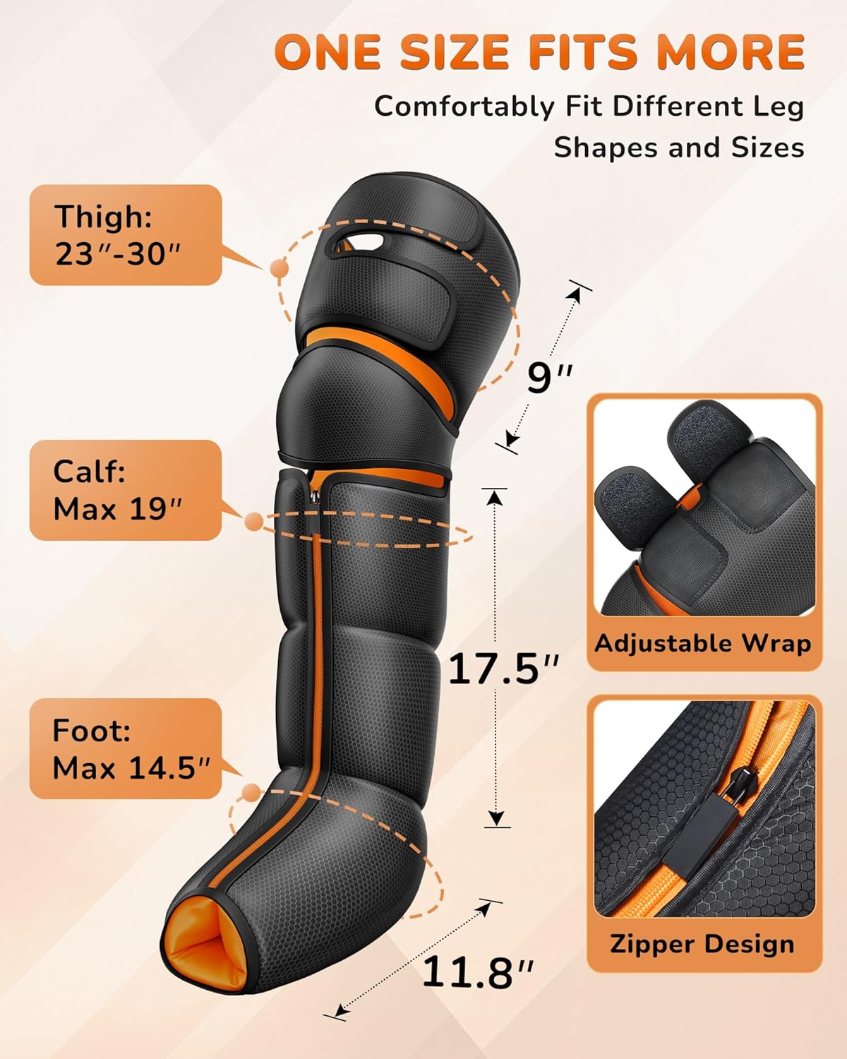 JZBRAIN Leg Massager with Heat and Compression - HSA/FSA Eligible