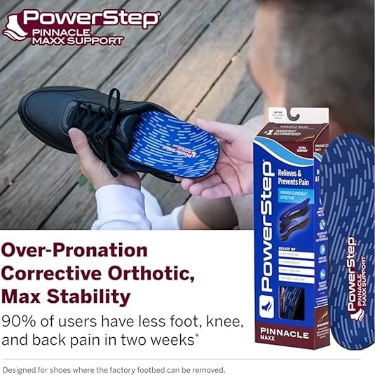 PowerStep Pinnacle Maxx Orthotic Insoles Arch Support for Plantar Fasciitis & Flat Feet - HSA/FSA Eligible
