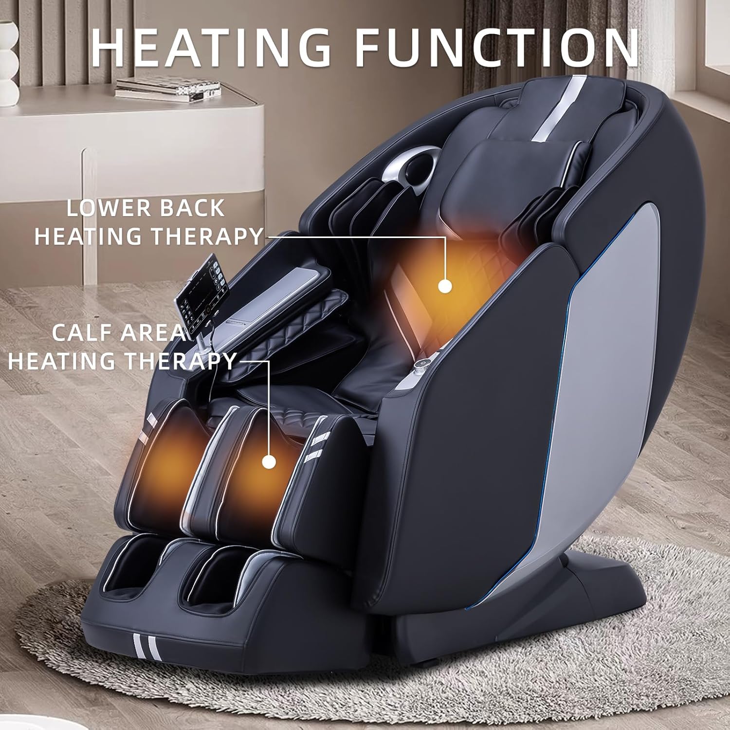 MassaMAX 4D Full Body Massage Chair with Zero Gravity, Extendable Footrest, SL Track, 15 Modes, AI Voice Control, Yoga Stretch, Foot Rollers, and Waist & Calves Heating Comfort with Cover (Black)